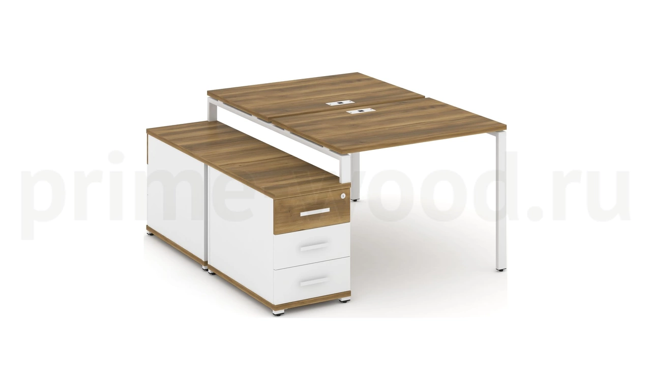 Рабочая станция на 2 места с двухсторонней опорной тумбой CN.DRS-301 B/W - фото 8